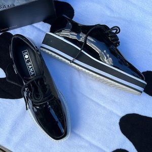 New Sol SANA platform Oxfords, paten leather black size 38